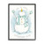 White and Blue "Let It Snow Somewhere Else" Snowman Framed Wall Art Decor 14" x 11"