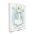 White and Blue "Let It Snow Somewhere Else" Snowman Stretched Wall Art Decor 48" x 36"