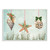 Blue and Brown Seashell Ornaments And Snowflakes Rectangular Wall Plaque Art 19" x 13"