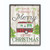 Red and Green Merry Christmas Plaid Camper Oversized Framed Wall Art 20" x 16"