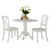 East West Furniture Dublin Wood 3-Piece Dining Set With White DLBO3-WHI-W