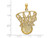14K Yellow Gold Basketball in Hoop Swoosh Pendant Necklace with Chain