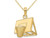 14K Yellow Gold Basketball Hoop Charm Pendant Necklace with Chain
