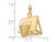 14K Yellow Gold Basketball Hoop Charm Pendant Necklace with Chain