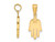 10K Yellow Gold Hamsa Charm Pendant Necklace with Chain