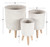 Zimlay White Set Of 3 Planters With Wooden Legs 46474