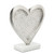 9.25" Silver and White Love Heart on Stand Marble Decorative Tabletop Accent