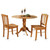 East West Furniture Dublin Wood 3-Piece Dining Set With Oak Finish DLIN3-OAK-W