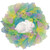 Colorful Deco Mesh Ribbon Easter Bunny Wreath, 24-Inch, unlit