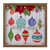 11.8" Brown Wooden Frame "Merry & Bright" with Hanging Ornaments and Glitter Christmas Plaque