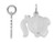 Girl Pony Tail Charm Pendant Necklace in Sterling Silver with Chain