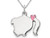 Girl Pony Tail Charm Pendant Necklace in Sterling Silver with Chain