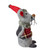 8.25" Gray and Red Standing Mouse with Plaid Jacket Christmas Figurine