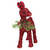 10.25" Red and Black Embellished Standing Reindeer with Buffalo Plaid Ears