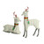 Set of 2 White and Red Knitted Reindeer Christmas Tabletop Figurines 12"