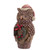 Set of 2 Brown Pine Cone Owl Wearing Santa Hat Christmas Figure 14.5"