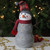 18.5" Woven Style Sweater Snowman with Plaid Hat Christmas Tabletop Decoration