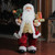 Holly Berry Standing Santa Claus Christmas Figurine - 24"