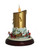 9" Pre-Lit Gold and Red Musical Christmas Candle with Animated Ice Skaters on Pedestal