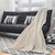 Gray and Ivory Classic Striped Throw Blanket with Tassels 50" x 60"