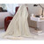 Gray and Ivory Classic Striped Throw Blanket with Tassels 50" x 60"