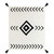 Black and White Diamond Medallion Tufted Throw Blanket 50" x 60"