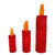 Set of 3 Pre-Lit Red and Gold Candle Christmas Outdoor Decors 36.5"