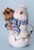 25 White and Blue Lighted Snowman with Halo and Birdhouse Christmas Figure