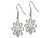 Stainless Steel Large Polished Flower Dangle Earrings