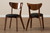 Baxton Studio Sumner Black Faux Leather and Walnut Brown Dining Chair