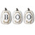 Set of 3 White BOO Pumpkin Assortment Decor 13"