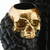 12" Black and Gold Triple Skull Tealight Candle Holder
