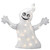 18" White and Black Pre-Lit Smiling Ghost Halloween Outdoor Decor
