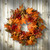 24" Orange and Red Harvest Maple Leaf Thanksgiving Wreath