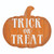17" Orange and Ivory "Trick or Treat" Hanging Pumpkin Halloween Wall Decoration