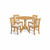 East West Furniture Dublin Wood 5-Piece Dining Set With Oak Finish DLNO5-OAK-C