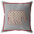 Amrita Sen Light Elephant Suede Pillow With Red on Gray CAPL60FSDS-BL-18x18