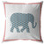 Amrita Sen Light Elephant Suede Pillow With Blue and Pink CAPL56FSDS-BL-18x18