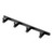 ALFI brand Black Matte Wall Mounted 4 Prong Robe With Towel Hook AB9528-BM