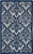 Nourison Damask Ivory and Navy Rectangle Area Rug 2'3" x 3'9"