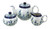 Blue Rose Polish Pottery Porcelain Vine Three Piece Tea Set