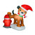 4' Brown Puppy Dog and Fire Hydrant Inflatable LED Outdoor Christmas Yard Decor
