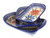 Blue Rose Polish Pottery Autumn Burst 3 Piece Rectangular Tray Set