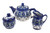 Blue Rose Polish Pottery Spring Blossom 3 Piece Tea Set