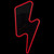 18.75" Red LED Neon Style Lightening Bolt Wall Sign