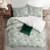 Set of 3 Green and White Tropical Leaves Duvet Cover with Pillow Shams - Super King Size