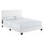 Modway Celine Channel Tufted Velvet Queen Bed With White Finish MOD-6330-WHI