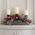 35" Green Pine and Red Berry Candle Holder Christmas Decoration