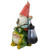 12.5" Solar LED Lighted Gnome and Frog Outdoor Garden Statue