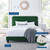 Modway Celine Channel Tufted Velvet Queen Platform Bed In Emerald MOD-6334-EME